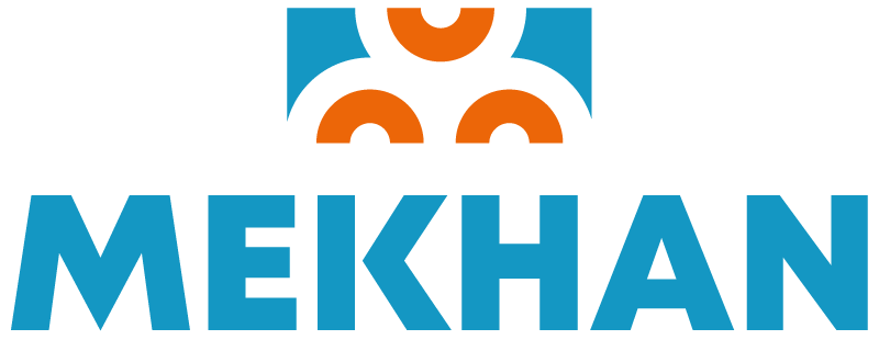 Logo Mekhan Didattica e Formazione - Azzurro e arancione